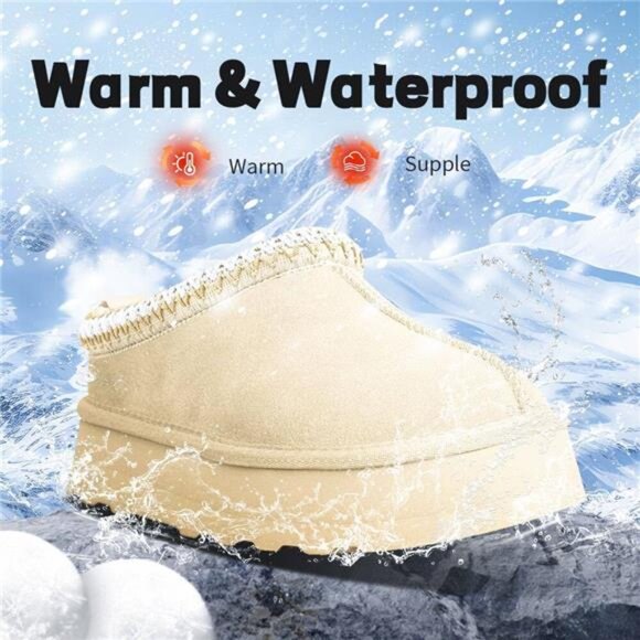 Platform Mini Boots Slippers for Women Indoor Slippers Slip on Fur - Picture 3 of 7